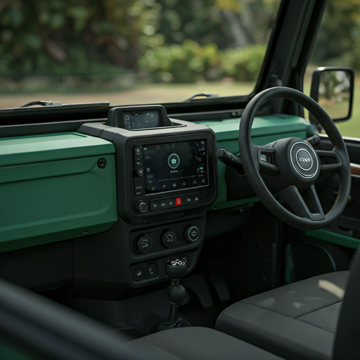 Electric jeep dashboard and interior